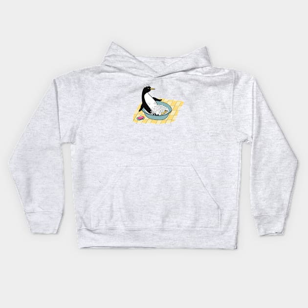 Penguin Bathtime Kids Hoodie by Das Brooklyn